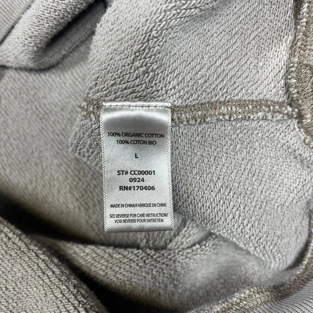 Elwood Core Crewneck Sweatshirt Sand Organic Cotton Boxy Fit Distressed Large - Picture 9 of 12